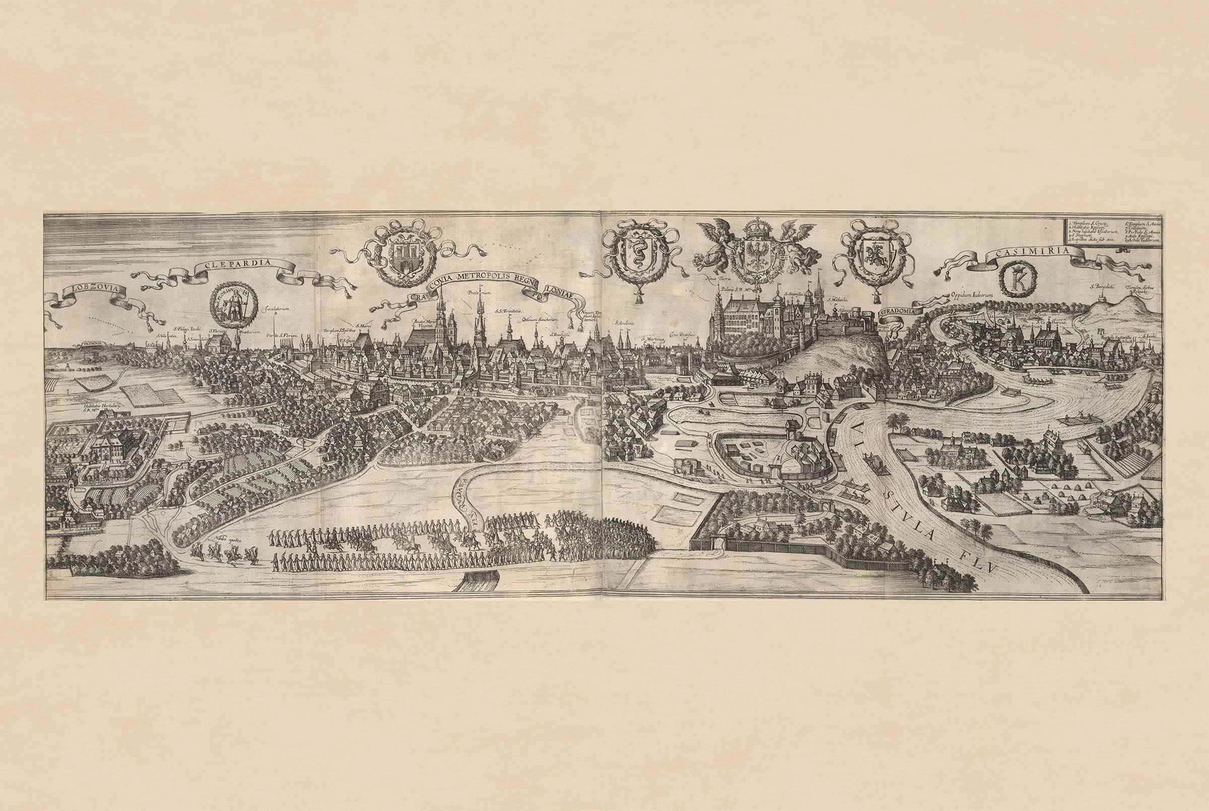 1652 Toruń Poland Antique City Map Print - Bird’s Eye View - Vintage Polish Wall Art